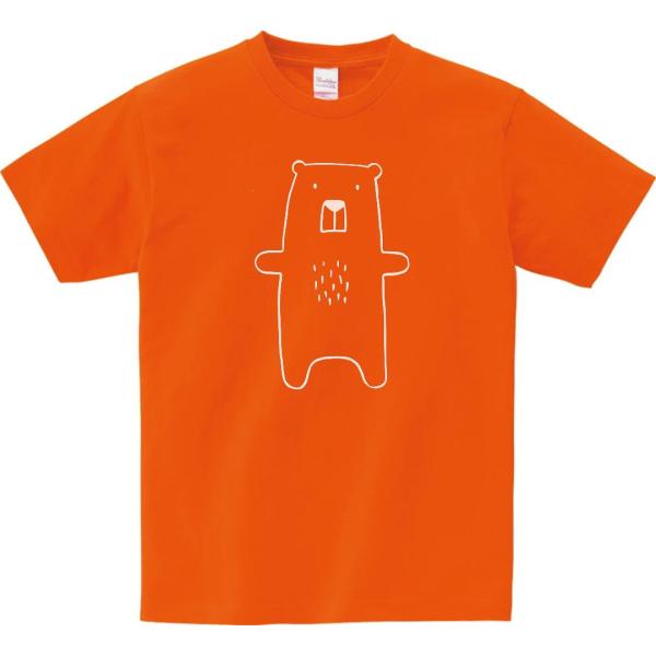 Ｔ熊様 動物・生き物 Tシャツ 動物 生き物 クマ 熊 オレンジ : Tシャツ