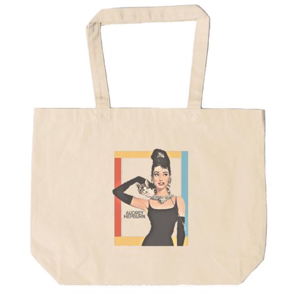 オードリー・ヘプバーン トートバッグ ストライプ オードリーヘップバーン トートバッグ キャンバス 12oz 綿100