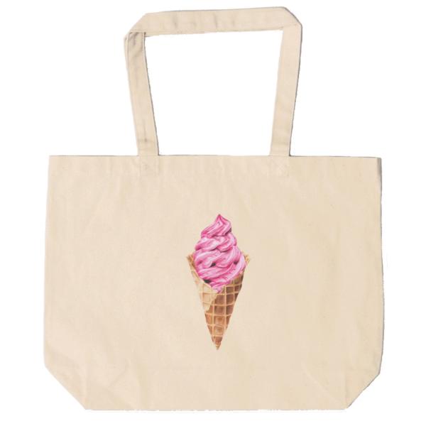 ソフトクリーム トートバッグ キャンバス 12oz 綿100％ ナチュラル色