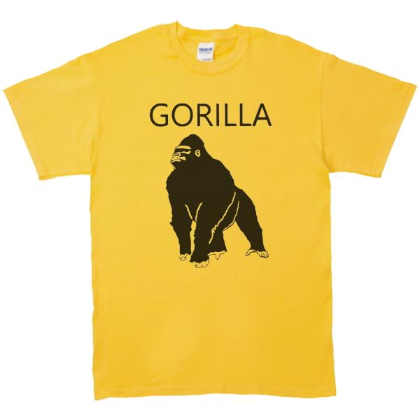 動物・生き物 Tシャツ GORILLA ゴリラ イエロー : Tシャツ専門店 T1500