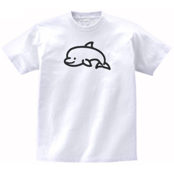 動物・生き物 Tシャツ 動物 生き物 イルカ 白 : Tシャツ専門店