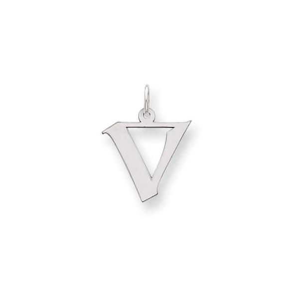 The Karlie Artisan Seal限定商品 ブロック Initial ペンダント Letter スターリング In V シルバー 海外取寄せ品