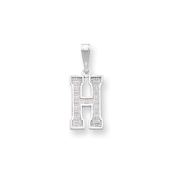 The Sami テクスチャー ブロック Initial ペンダント In スターリング シルバー Letter H 海外取寄せ品 Jisestavby Cz