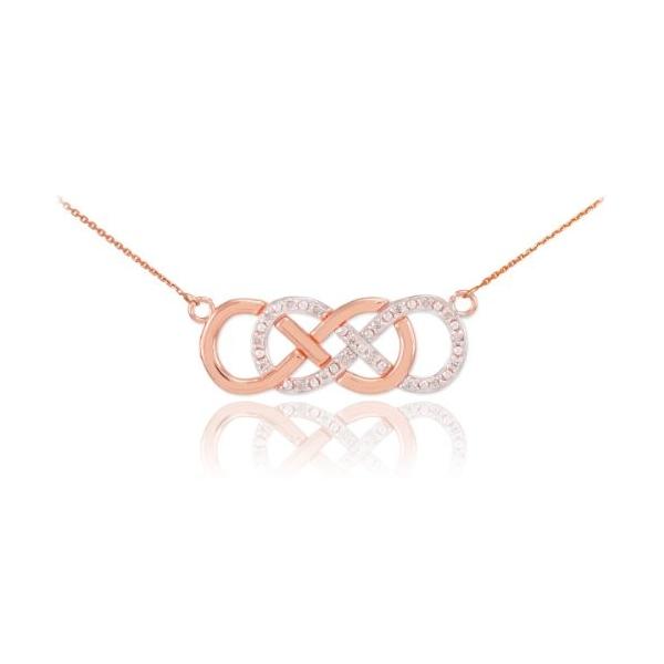 Double Mounted 14k ローズ ローズ ゴールド ダイヤモンド ダイヤモンド Double Infinity ネックレス Double 16 海外取寄せ品 Ya T2mart