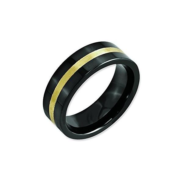 最高級 Flat ブラック 14k ポリッシュ Flat アニバーサリー アニバーサリー Ya T2mart リ 海外取寄せ品 リ 海外取寄せ品 Ceramic Chisel With インレイ 8mm Weeding