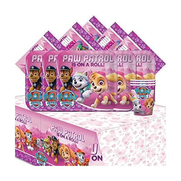 Paw Patrol ピンク ガールズ Children Birthday Complete パーティー Tableware パック F海外取寄せ品 Inshaan Com