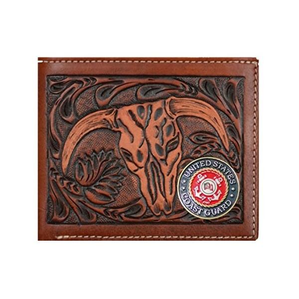 Custom Montana United States コースト Guard ブラウン And タン カウ スカル ウォレット B 海外取寄せ品