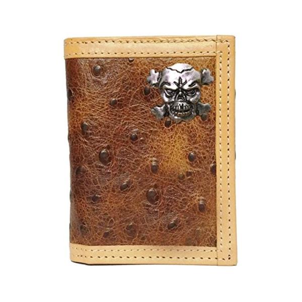 Custom スカル And クロスボーン ダチョウ プリント Trifold ウォレット 海外取寄せ品 Dronelike Com Br