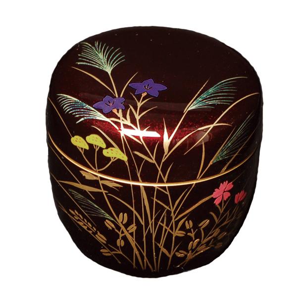 misao−mami様茶道具　秋草蒔絵平棗 蒔絵 秋草文平棗｜デジタルミュージアム｜和泉市久保惣記念美術館