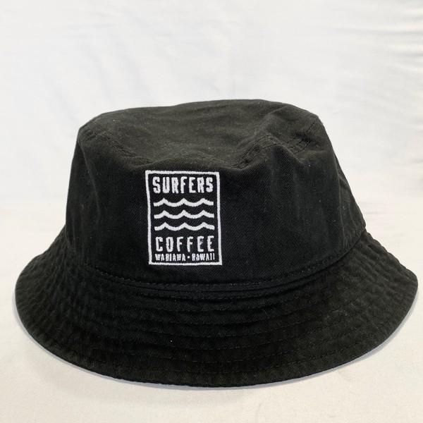SURFERS COFFEE バケットハット （刺繍） ブラック ハワイ直輸入