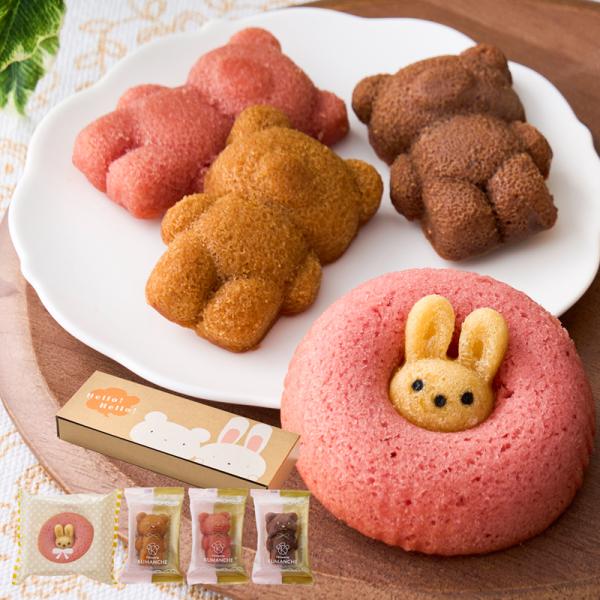 クマ型フィナンシェ＆アニマルドーナツ4個 ORA-489 (個別送料込み価格) (-96046-04-) (t3) | 内祝い ギフト 出産内祝い 引き出物 結婚内祝い 快気祝い お返し