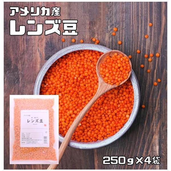 レンズ豆 皮むき 1kg 豆力 赤 アメリカ産 れんずまめ レンティルピース 皮なし 国内加工 乾燥豆 豆類 乾燥豆 スープ 輸入豆
