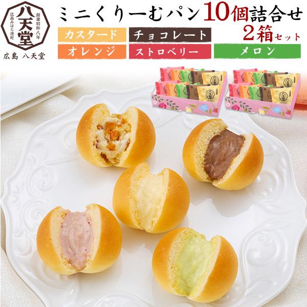 八天堂 2箱セット ミニくりーむパン 5種10個入り×2個 クリーム
