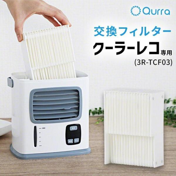 冷風扇 交換 フィルター Qurra クーラーレコ 3R-TCF03 専用 ポータブル 冷風 扇風機 卓上冷風扇 吸水フィルター .3R