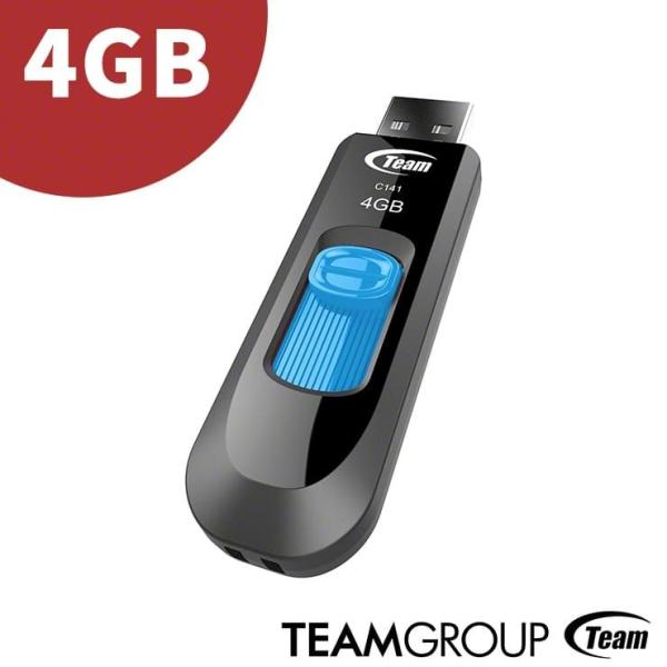 TEAM USBメモリ USB2.0 C141 スライド式 4GB 小型 小さい 1年保証 シンプル かわいい かっこいい おしゃれ コンパク .3R