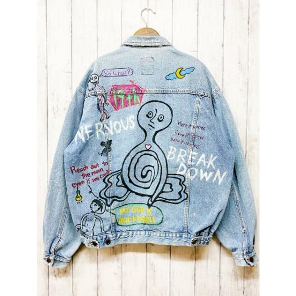 【Narcissus】ペイントデニムジャケット Narcissus デニムジャケット gジャン コンパクトデニム