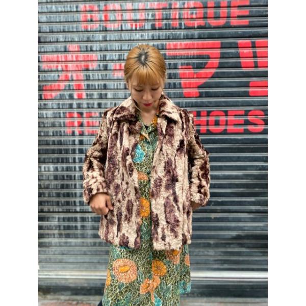 ファーコート フェイクファー ショート丈 古着 ジャケット レディース