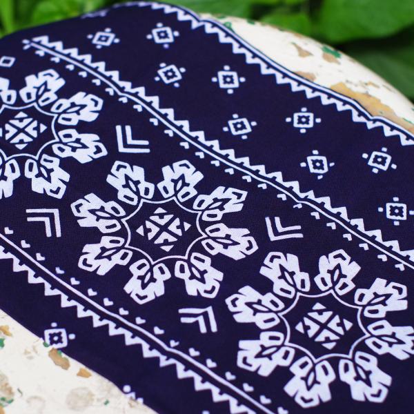 バンダナ柄注染手ぬぐい 「No.8」 NAVY Sugee textile ハンカチ 民藝品 ギフト プレゼント 誕生日 お祝い 贈答品 敬老の日