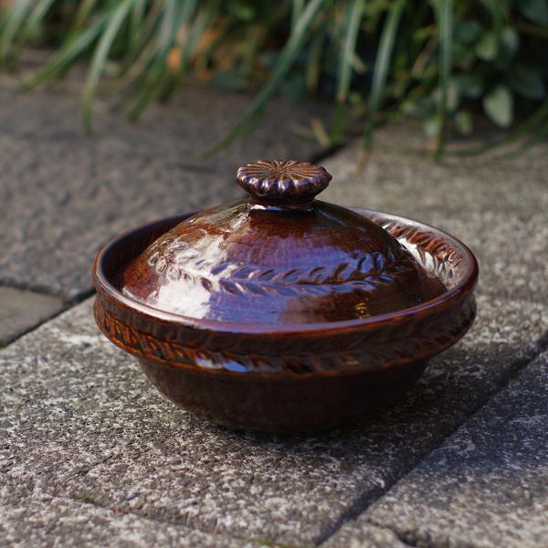 山内卓夫 土鍋 8寸 直径25cm 黒／飴色 信楽焼 滋賀県産 伝統工芸品 民
