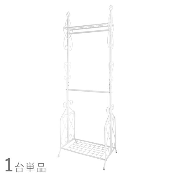 ハンガーラック 1台単品 ホワイト色/2色あり スチール クラッシック アンティーク調 組立品 コートハンガー LDA-HR