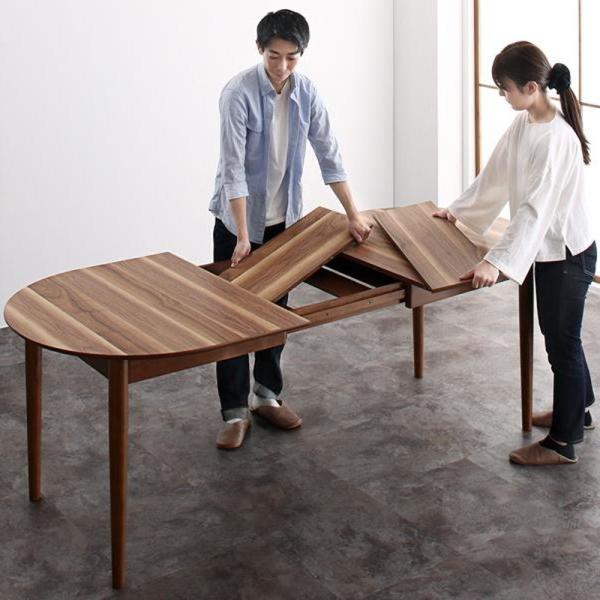 ダイニングテーブル 伸縮テーブル 3段階幅160185210cm ウォールナット突板 ELE500045557tablemart