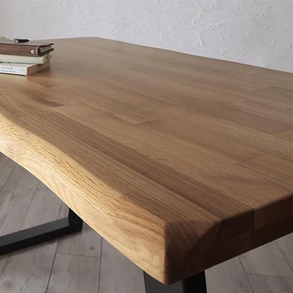 ダイニングテーブル 150cm 天然木オーク材 耳付き天板 ブラックアイアン脚 TOA150tabletablemart 通販