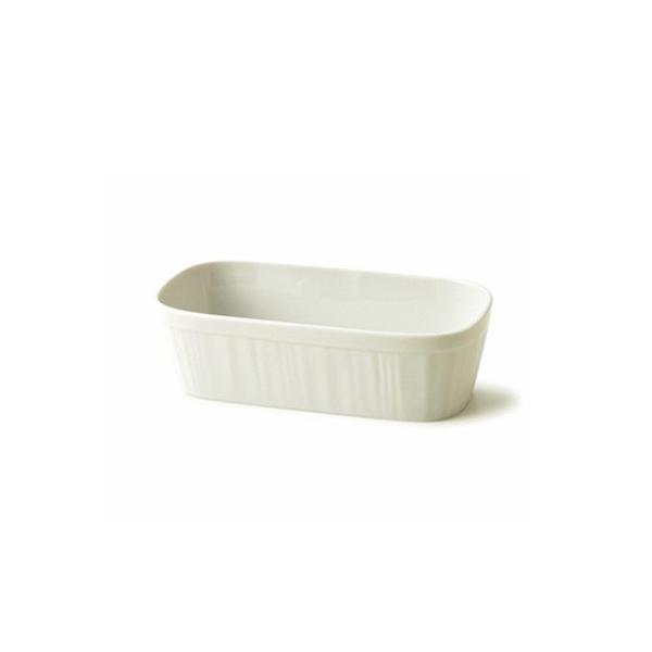 ティラミス スフレ L 白 ココット おしゃれ 長方形 長角 角型 白い食器