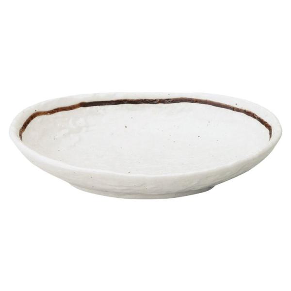 光洋陶器 粉引ライン こびきらいん 石目小判皿 中 花伝 KOYO 光洋