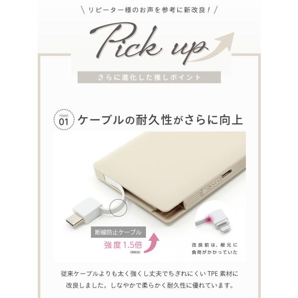 ���o�C���o�b�e���[ ������ �P�[�u������ ��e�� iPhone Android 10000mAh �X�}�z�g�я[�d�� Oshimoba W-07 ���i�摜5