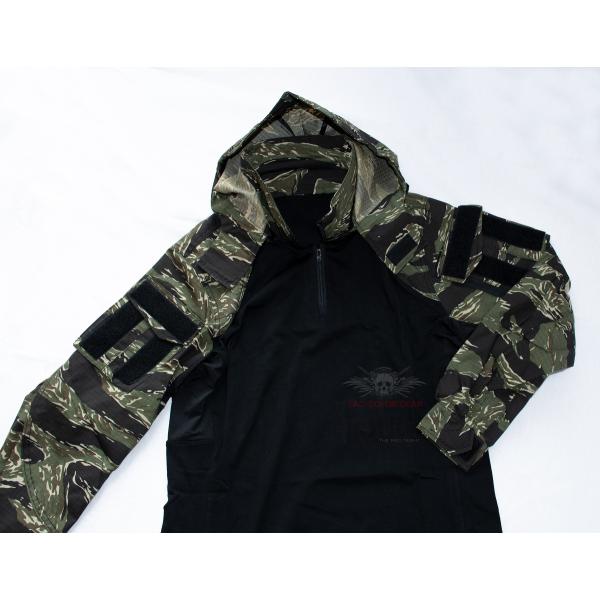 脱着可能 フード付きコンバットシャツ モデル Sp2 フード付き カスタム コンバットシャツ タイガーストライプ 男女兼用 代購幫