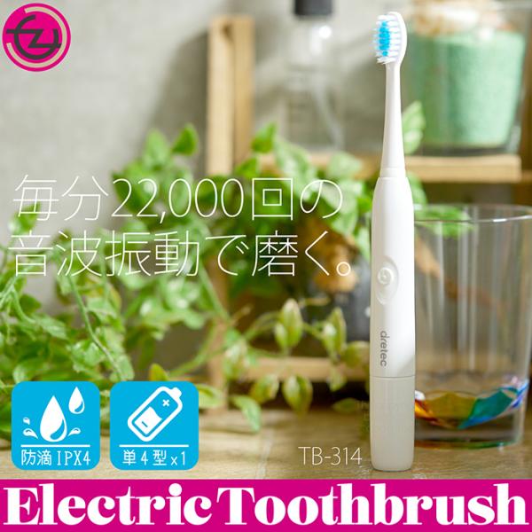 電動歯ブラシ 音波式 ポータブル 毎分22000回 音波振動 微細毛 山切り