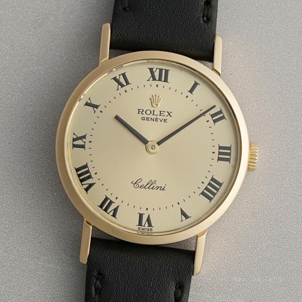 チェリーニ 【OH済】K18YG 金無垢 ロレックス 手巻 4109 ローマ数字