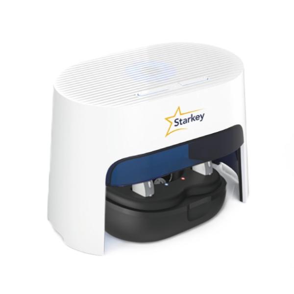 商品画像について│補聴器は付属しません│ドライキャップUV3.1のみです1.補聴器を充電しながら全自動で除菌・乾燥ワンタッチ操作で120分間の乾燥＆除菌モード。スターキーの充電式補聴器なら、充電器のふたを開けたままドライキャップUV3をかぶ...