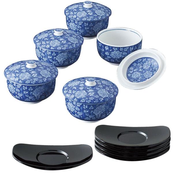 たち吉染牡丹蓋付きお茶呑茶碗茶托付き5客9 0199 652 0244 湯飲みセットおしゃれ接客来客用送料無料和食器贈り物 Buyee 日本代购平台 产品购物网站大全 Buyee一站式代购