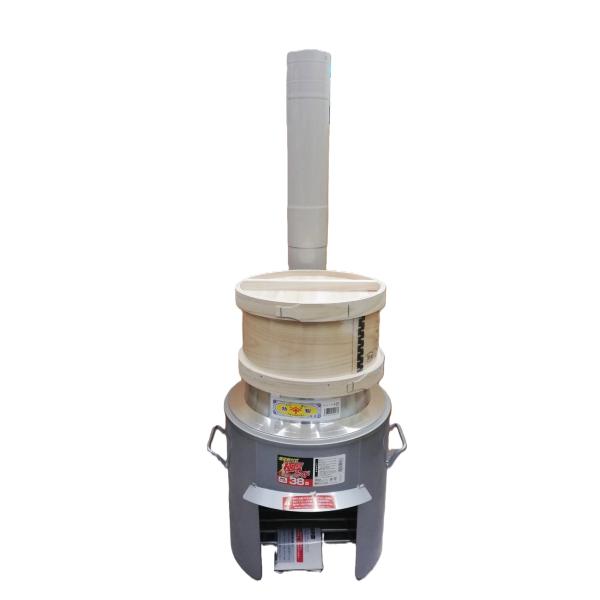 特選国産品 お徳5点セット) 煙突付き 極厚かまど 38型 OS-0659 羽釜