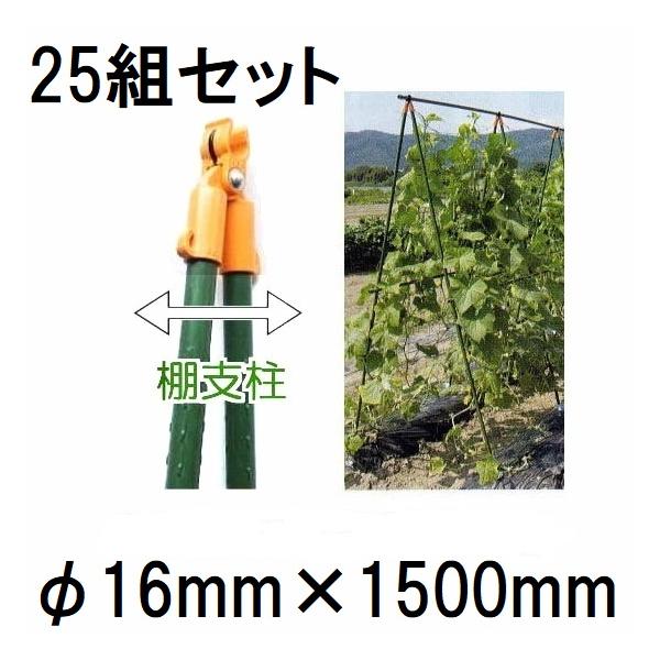 25組セット) つるもの用 棚支柱 16×1500mm 第一ビニール (個人宅配送