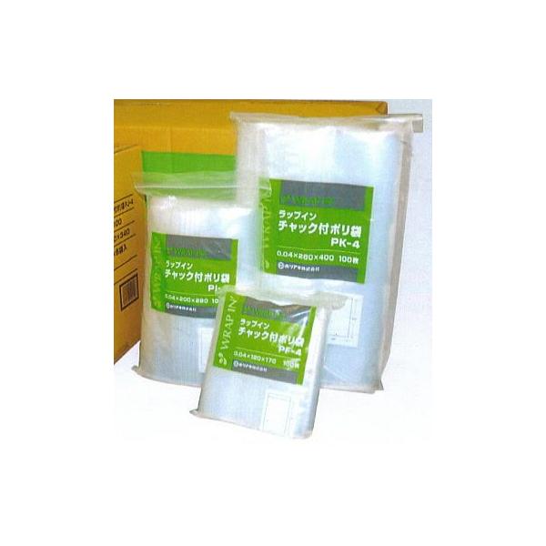 【法人様限定】ラップインチャック付ポリ袋　PA-4　0.04×50×70mm　300枚×10袋×6小箱入(18000枚)　5ケースロット【メーカー直送・代引き不可・時間指定不可・沖縄、北海道、離島不可】 18000枚入) ラップイン チャック付きポリ袋 PA-4 0.04×50×70mm (1