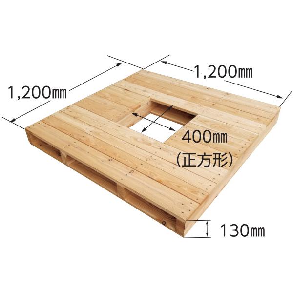 個人宅配送不可) フレコンパレット 啓文社製作所 穴空き木製パレット