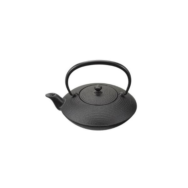 及源鋳造 (正規品 特選国産品) 南部鉄器 鉄急須 平形糸目 0.2l E-159-S