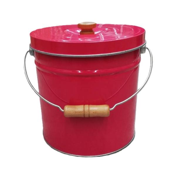 トタン丸型米びつ TMK-6R 6kg入 ルビーレッド (4升) 米缶 貯米器 丸缶