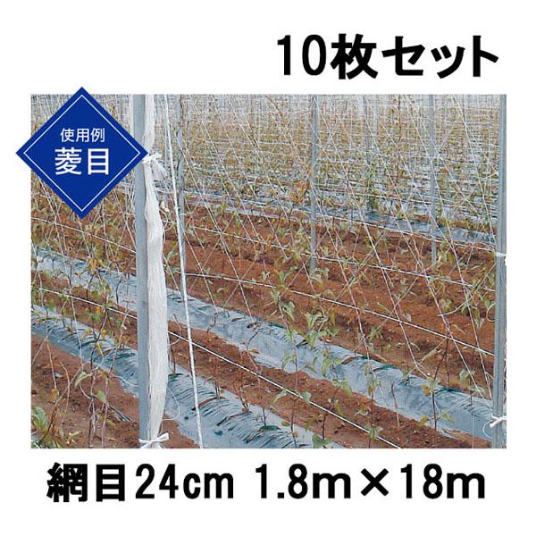 ながいもネット NB18150 　150m×17個　農業資材 10枚セット) 東京戸張 ながいもネット 網目24cm 1.8m×18m NB1818 白