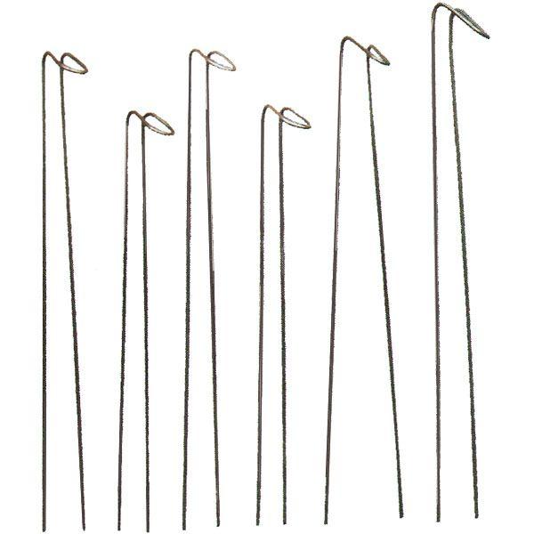 200本入) ダブル杭 φ3.8mm×40cm スチール製 槍木産業 (ヘアピン杭 止め