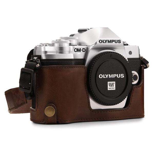 MegaGear カメラケース ハーフ Olympus OM-D E-M10 Mark III 専用 Ever Ready(エヴァーレディー) レザー