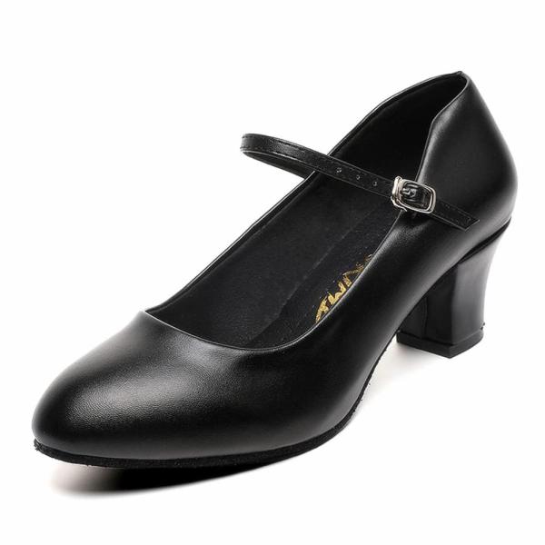 Womens Black Latin Salsa Character Shoes Ballroom Dance Heels Prom Wedding