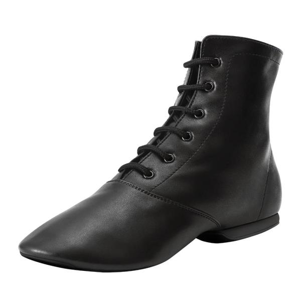 Jazz dance boots Split Sole for Women and Men's Leather Dancing shoes, Blac