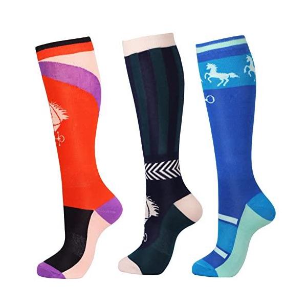 Harrison Howard 3 Pairs Premium Quality Equestrian Riding Socks for Horse R