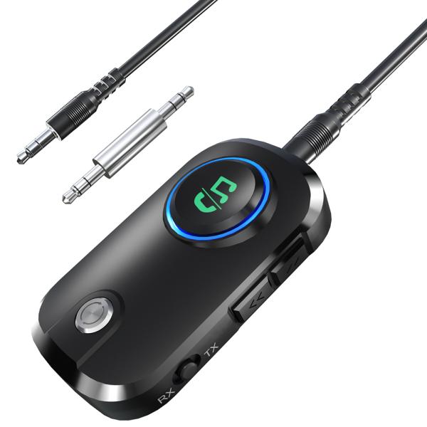 一台三役 Bluetooth5.3 トランスミッター レシーバートランシーバー 送信機 受信機 音声アシスタント ハンズフリー通話 高音質 低遅延 無線 車