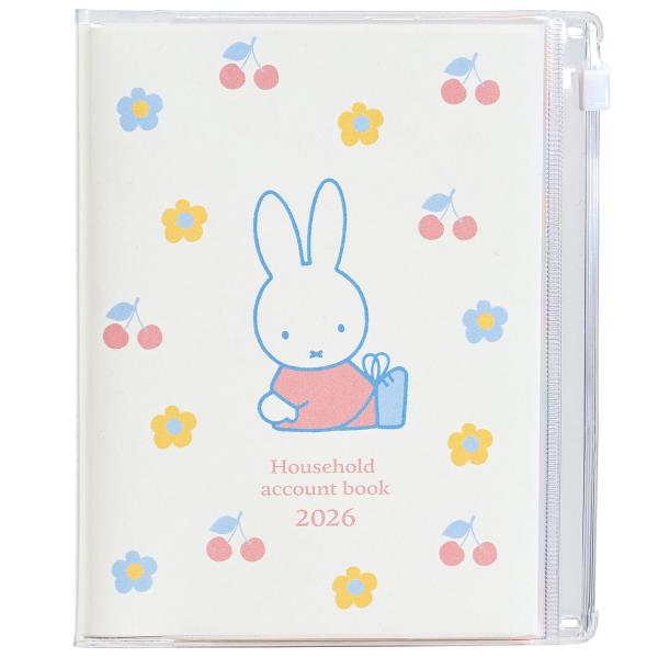 クツワ（KUTSUWA） 2026年 家計簿付き手帳 A6週間 花とさくらんぼ