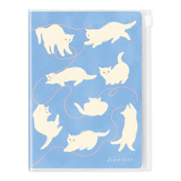 [リュリュ] A5スケジュール帳 2027年 ねこ・キトゥンブルー DS-2705