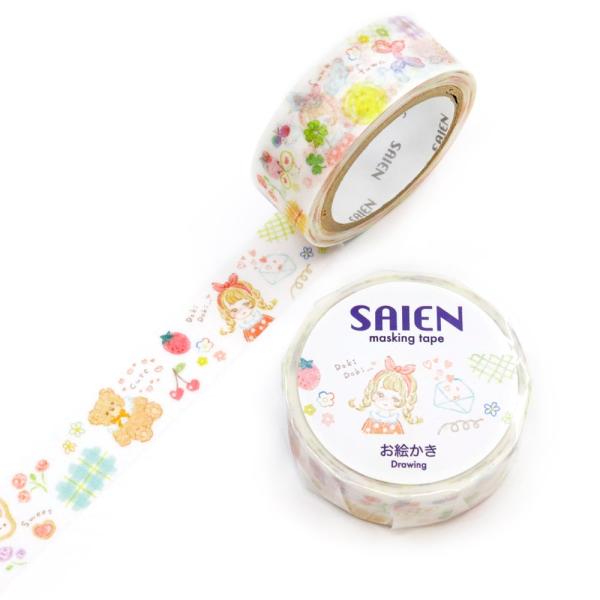 [SAIEN] マスキングテープ お絵かき 15mm×7m UR-0287
